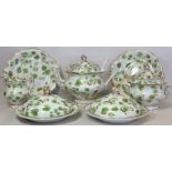 Victorian part teaset comprising: teapot; twin handled covered sucrier; milk jug; two twin handled