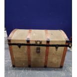 Domed topped canvas trunk