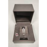 Gucci lady's evening watch, boxed, a pink spinel and diamond pendant in 9ct gold.