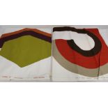 Two lengths of mid 20th century Heals furnishing fabric: "Contour" designed by Neil Bradburn,