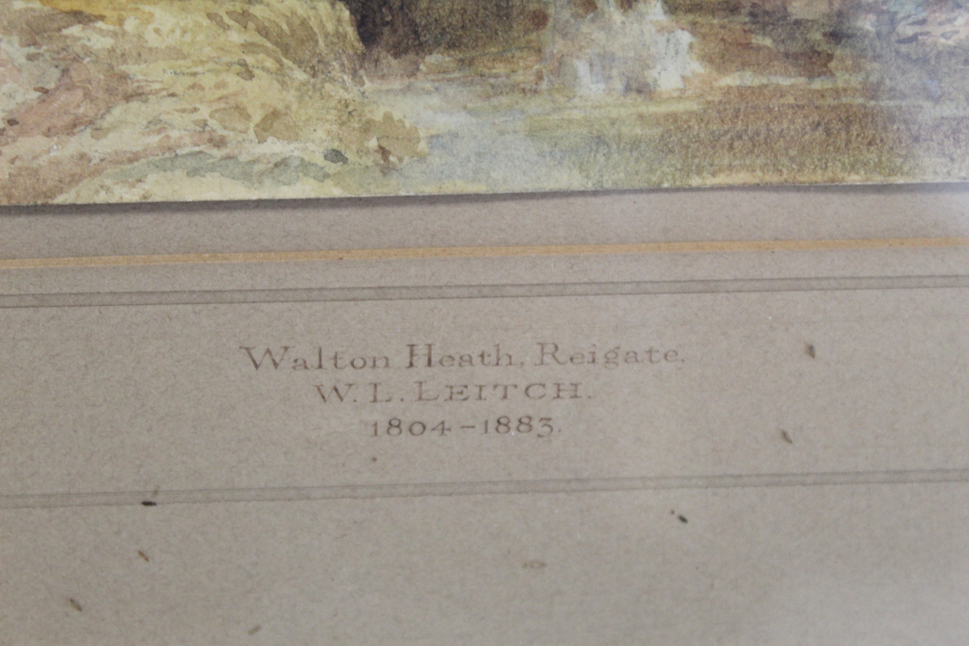 WILLIAM LEIGHTON LEITCH (SCOTTISH 1804-1883). Walton Heath, Reigate. Watercolour. 12.5cm x 17.5cm. - Image 4 of 5