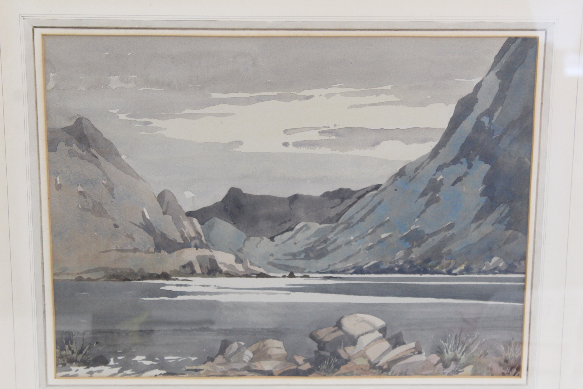 EARLY 20TH CENTURY SCHOOL. A lake on Hungry Hill, Bantry? Watercolour. 29cm x 40cm. Inscribed verso. - Image 2 of 5