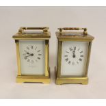 Mappin and Webb lever carriage timepiece in Anglaise type case, 13cm and another in corniche case,