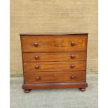 Georgian mahogany inlaid secretaire chest of drawers, the pull down secretaire drawer enclosing