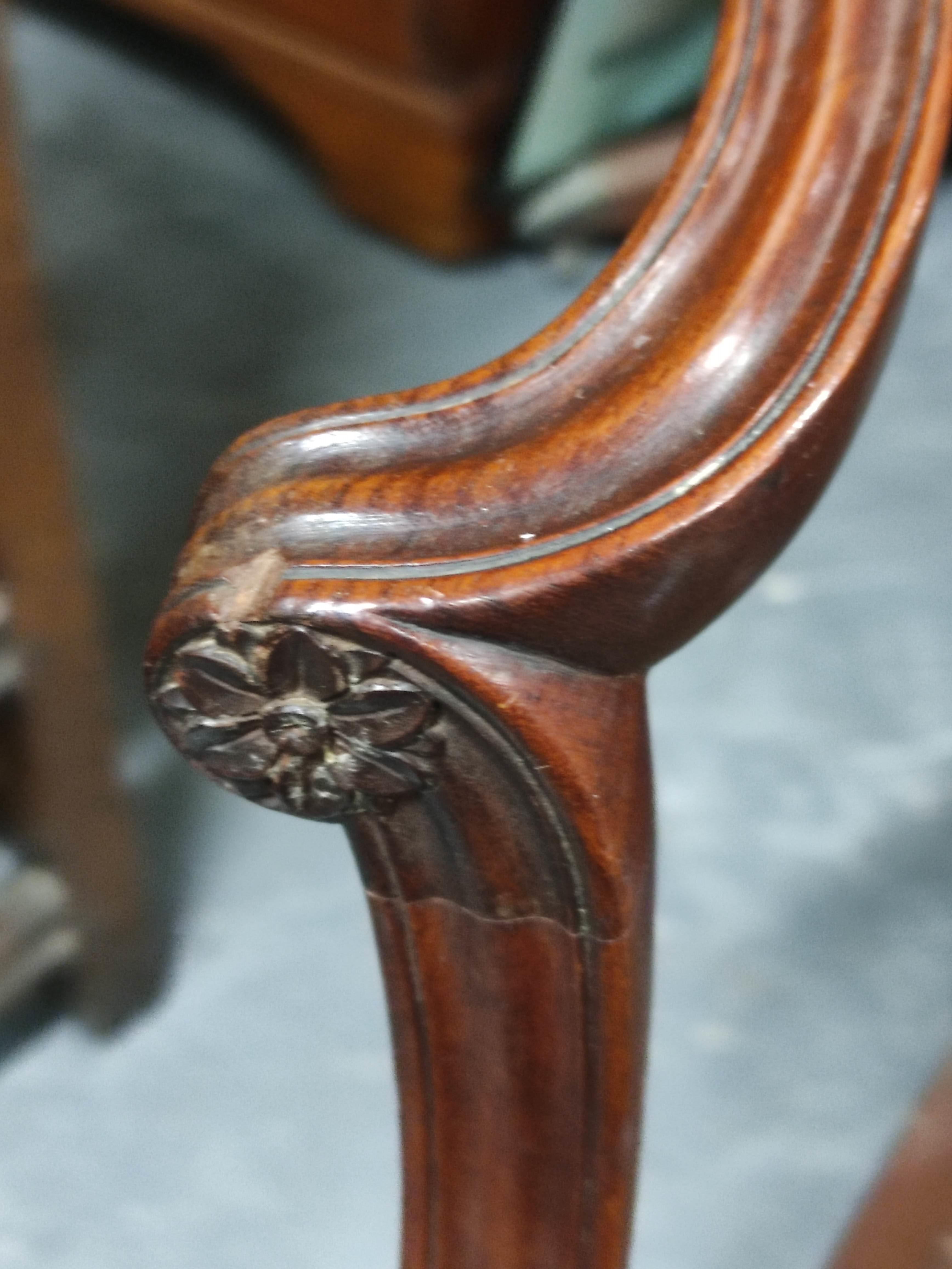 A pair of Sheraton revival mahogany open elbow chairs, the bergere caned circular backs with central - Image 7 of 20