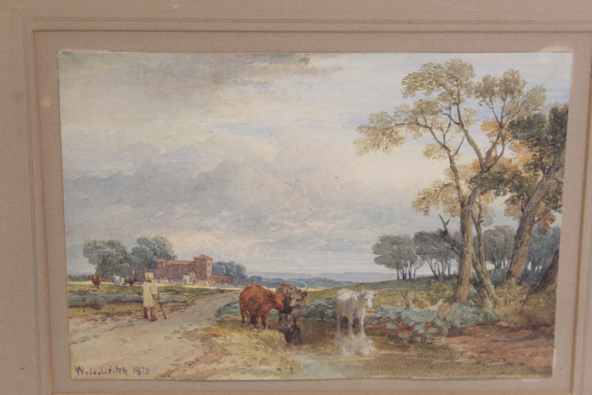 WILLIAM LEIGHTON LEITCH (SCOTTISH 1804-1883). Walton Heath, Reigate. Watercolour. 12.5cm x 17.5cm. - Image 2 of 5