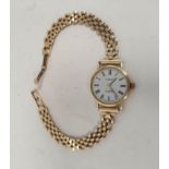 Lady's Tissot 9ct gold bracelet watch, 15.9g gross.