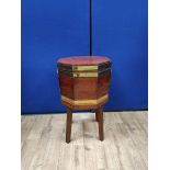 Regency mahogany and brass bound wine cooler circa early 19th century, of octagonal form, lead lined
