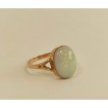 Opal ring with gold split shank mount, 9ct gold.