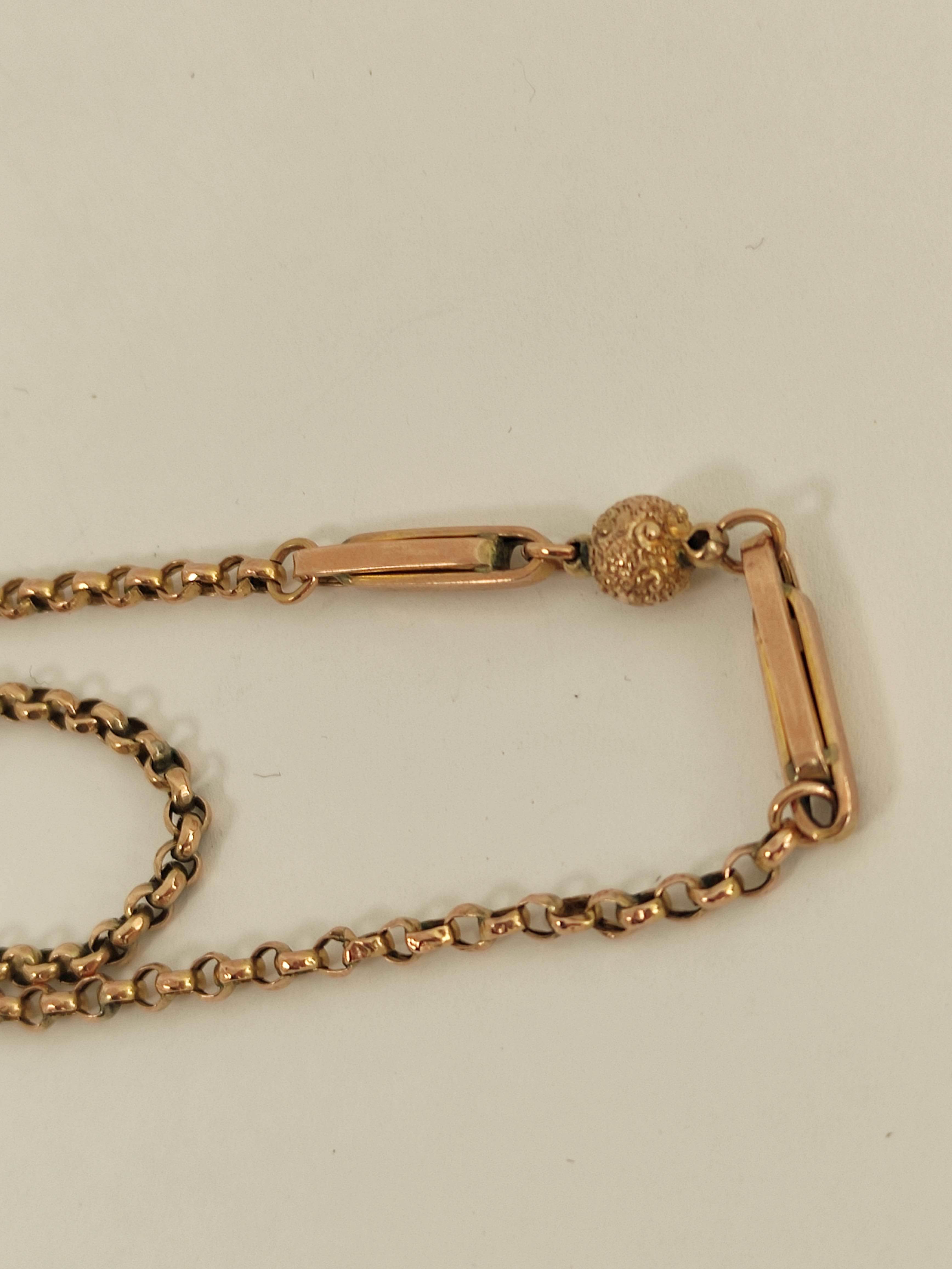 Victorian gold long chain of belcher, fetter and bead pattern. 21g. - Image 2 of 6