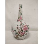 Large Chinese famille rose bottle vase with peony branches and sprays, six character Yongzheng