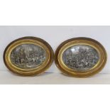 Pair of 19th century Justin Mathieu high relief white metal panels depicting a crusader battle and a