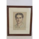 GERALD LESLIE BROCKHURST (ENGLISH 1890-1978). Portrait of a man. Pastel. 54.5cm x 24cm. Signed in