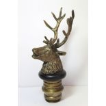 Early 20th century radiator brass car mascot in the form of a stag's head in the manner of