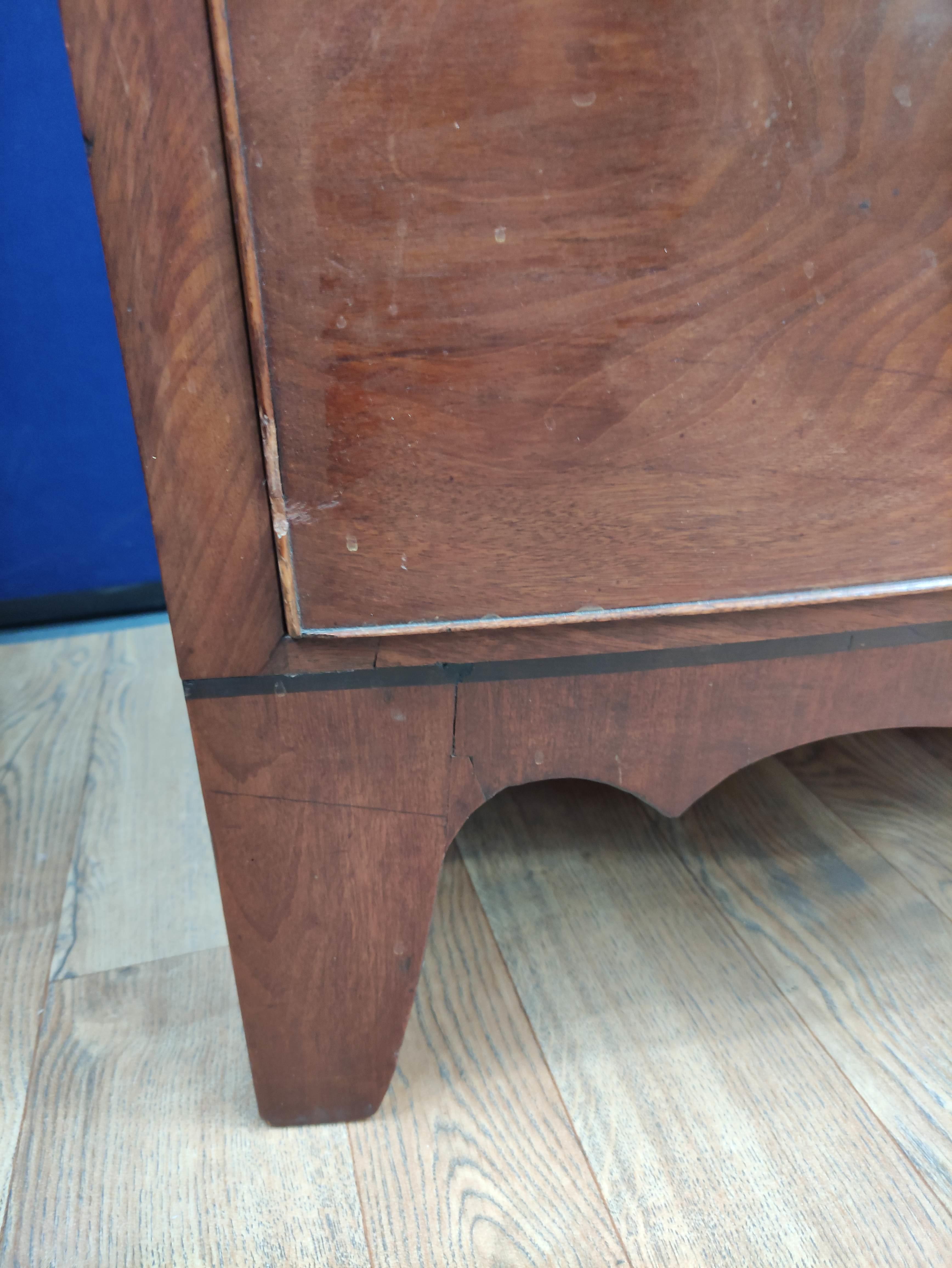 Georgian mahogany chest of drawers circa early 19th century, with three long drawers raised on - Image 5 of 6