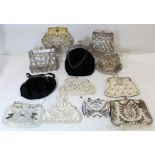 Collection of twelve mid to late 20th century lady's evening bags.