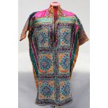 Indian Banjara tunic, profusely embroidered in typical colourful manner with additional mirror panel