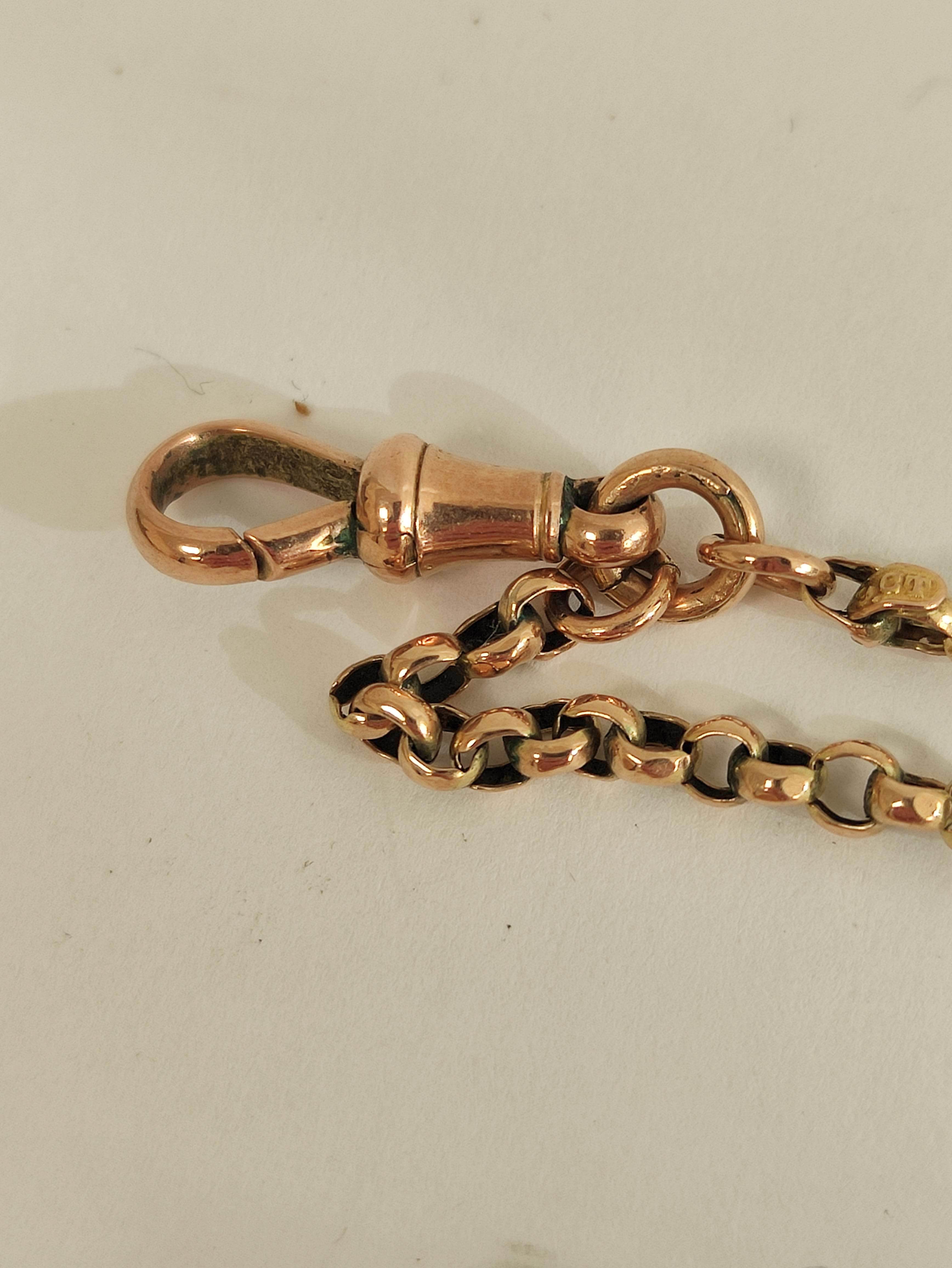 Victorian gold long chain of belcher, fetter and bead pattern. 21g. - Image 4 of 6