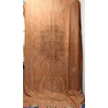 Victorian single sided paisley wool shawl woven with central medallion and foliate scrolls, in