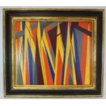 ATTRIBUTED TO RALSTON CRAWFORD (AMERICAN 1906 - 1976). Geometric abstract. Oil on board. 52.5cm x