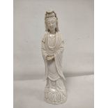 19th century blanc-de-chine standing figure of Guanyin, 40cm high.