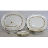 Small quantity of Minton "Corinthian" pattern dinnerwares, no. H5218, comprising: two graduated oval