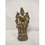 Late Qing, early 20th century Chinese gilt bronze statue of a standing bodhisattva.