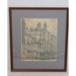 FRANK L. EMANUEL (1866-1948). The Times Laundry. Pencil. 29cm x 23.5cm, Signed, inscribed verso,