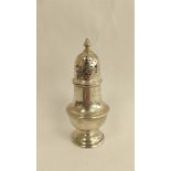 Silver baluster sugar caster, by Barracloughs 1931. 154g/5oz.