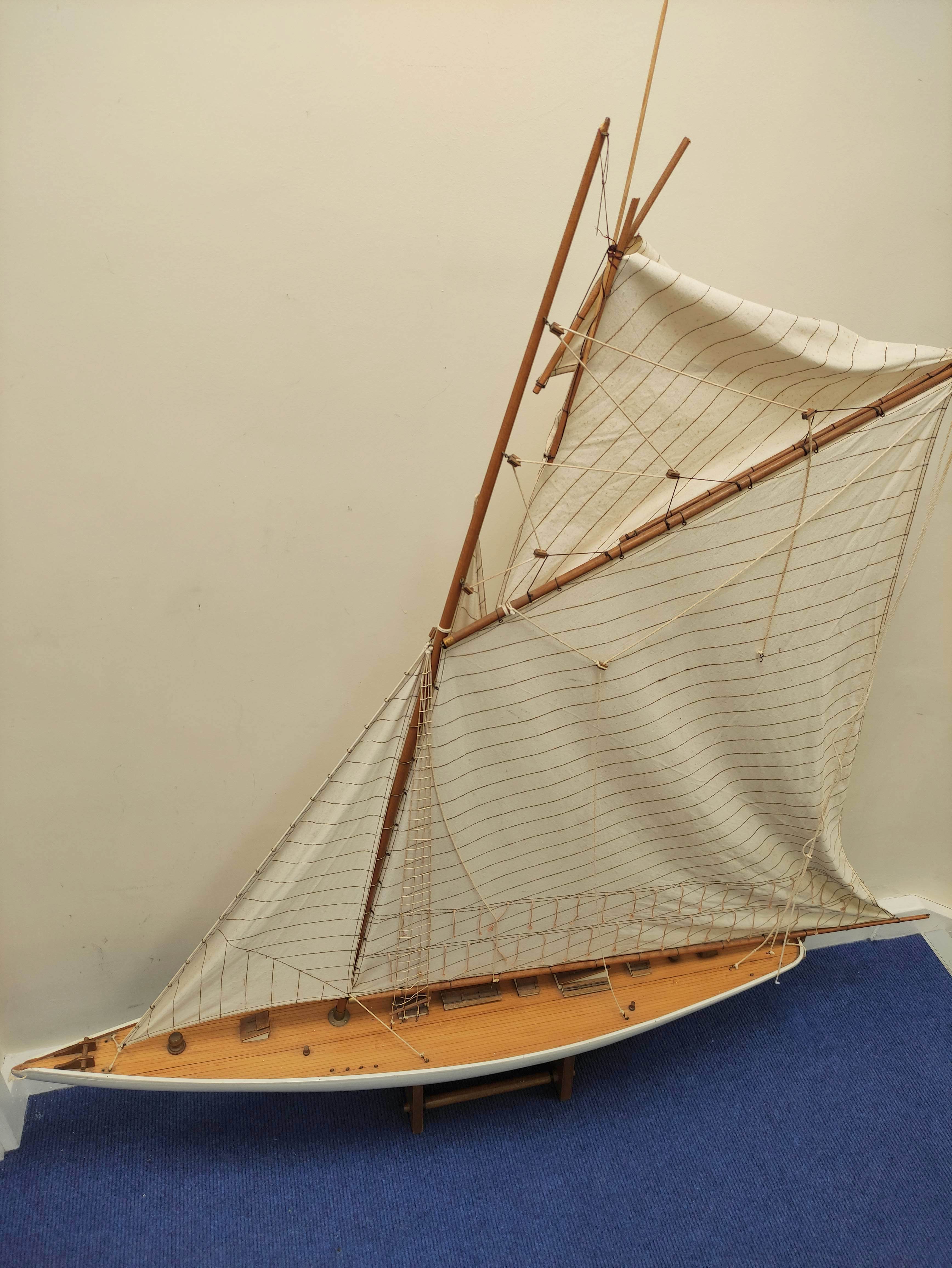 Large model sailing ship by Nauticalia of London with wooden hull and canvas sails. - Image 2 of 6