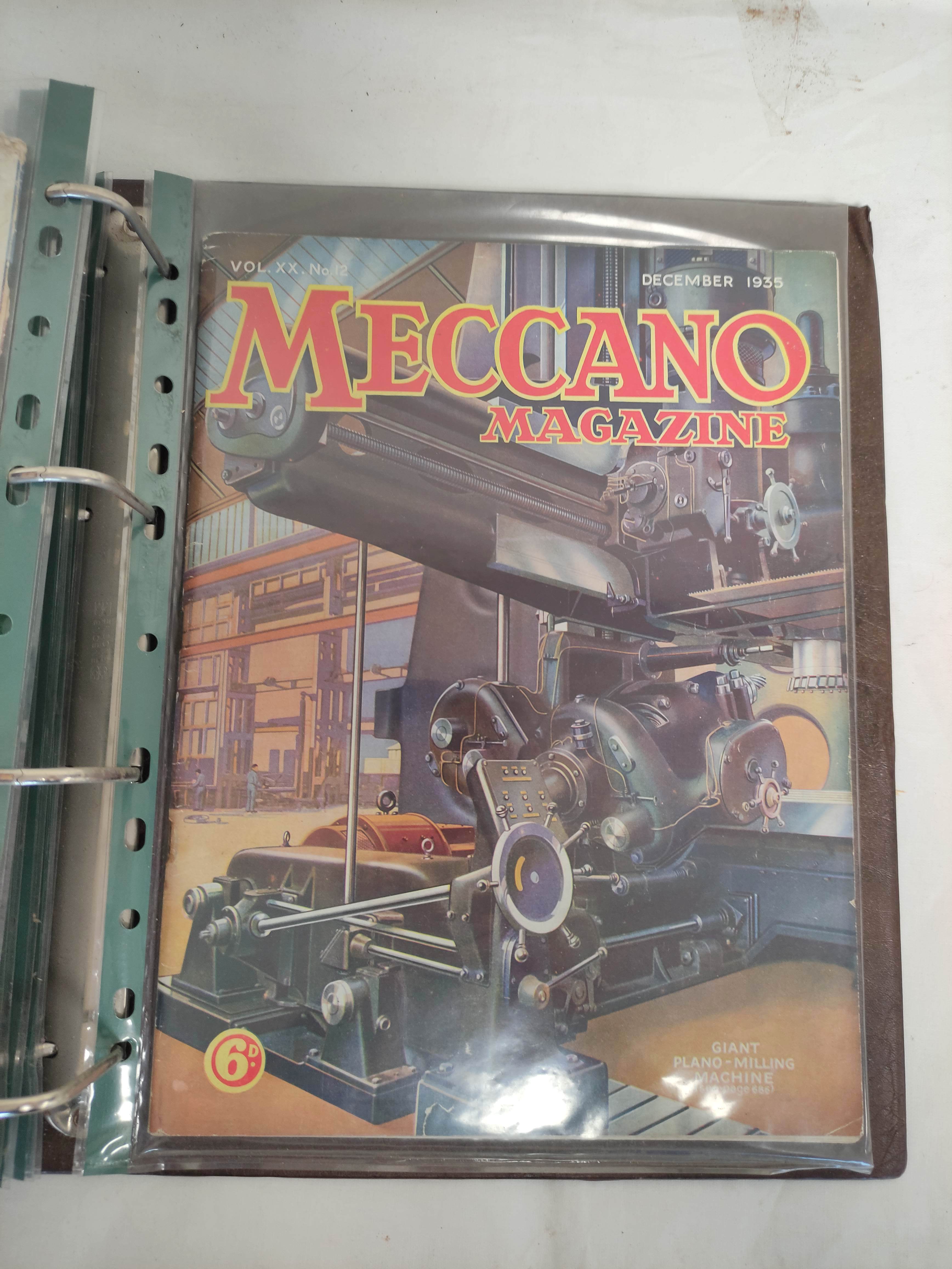 Binder containing a complete run of 1935 Meccano Magazines. - Image 8 of 9