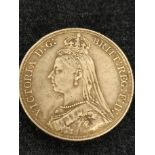 United Kingdom. Victoria 1887 silver crown VF+