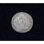 United Kingdom. George II Silver Sixpence 1757. Slant-reeded edge. Old laurel draped bust facing