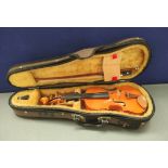 Vintage 1/16 size violin by Stentor Music, in padded case with bow.