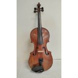 Antique 18th century Italian 4/4 violin bearing interior paper label 'Sebastianus Albanesi Cremonenn