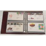 Album of approximately 61 Royal Mail first day cover postage stamp sets dating from 1989-1993. All