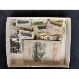 Quantity of antique cigarette cards mostly railway related. To include An Album of Railway Engines