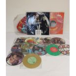 Collection of picture discs and coloured vinyl singles, mainly 1980s.