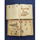 Two antique world postage stamp albums to contain early regional Chinese issues & 1870s Swedish