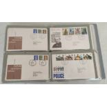 Album of approximately 59 Royal Mail first day cover postage stamp sets dating from 1976-1982. All