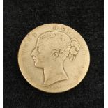 United Kingdom. Victoria 1847 silver crown (mintage 141,000) F