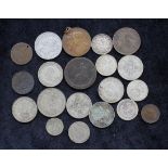 Collection of world coins including mixed silver to include a George III 1797 cartwheel penny,