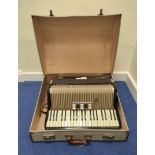 Vintage Hohner iii M, 41 key accordion, in hard carry case.