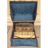 Vintage Ranco Antonio & Fil accordion from Vercelli, Italy, with enamel and paste inlaid body and 41