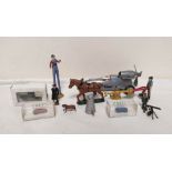 Lot to include an MIC Comet battery powered propeller car, three miniature boxed vehicles, various