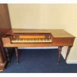 Antique early 19th century wooden framed square piano by John Broadwood & Sons London on turned