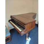 Antique Victorian mahogany parlour piano by John Broadwood & Sons London, No. 22163, body length 6ft