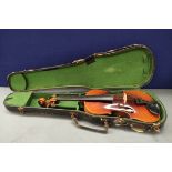 Vintage Chinese Lark 4/4 size violin in hard case.