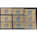 United Kingdom. Scotland. Nine Bank of Scotland £1 banknotes all dated 12th September 1956 and in