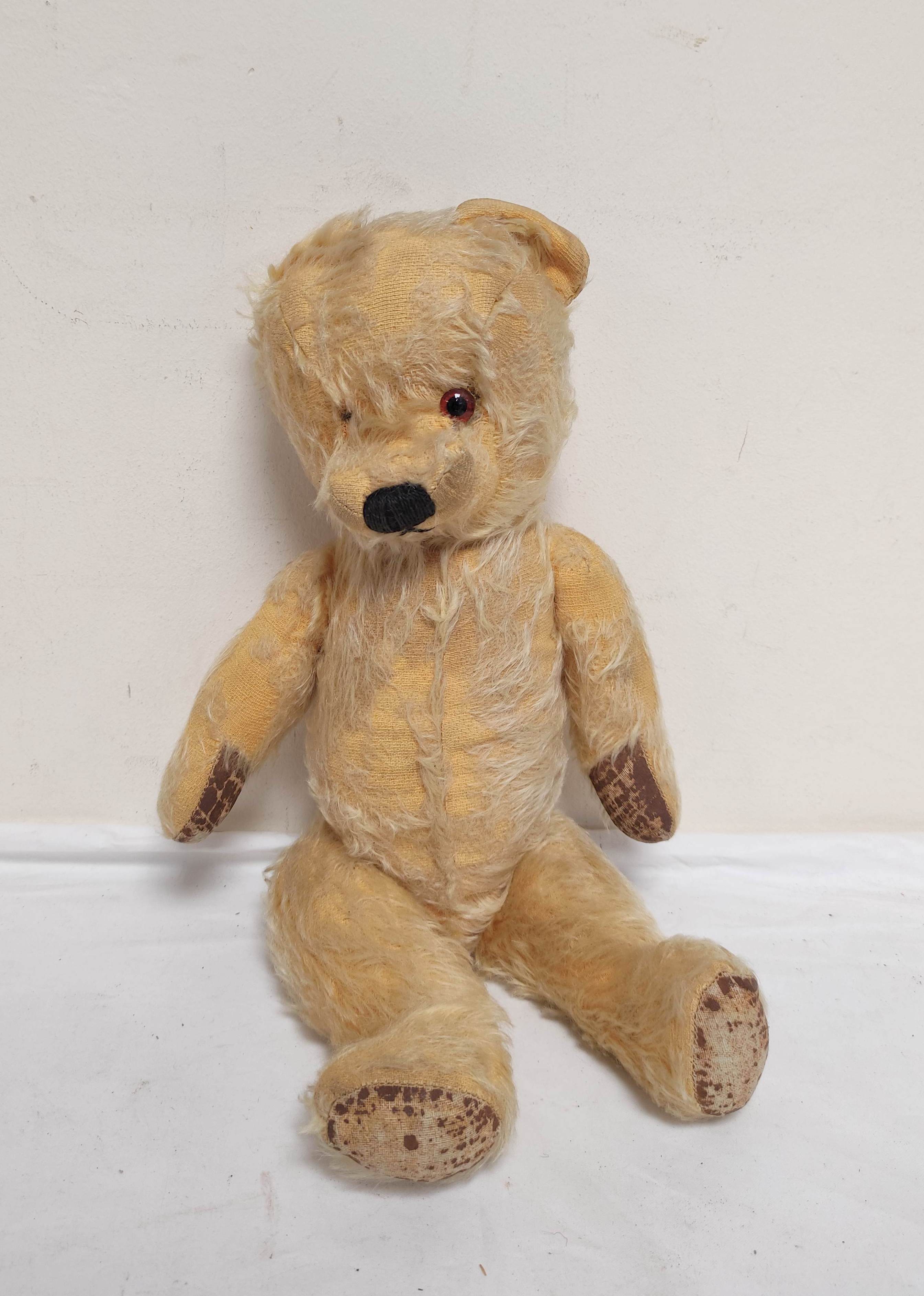 Two antique mohair stuffed toys to include an articulated clockwork teddy & a toy horse by Deans Rag - Image 6 of 9